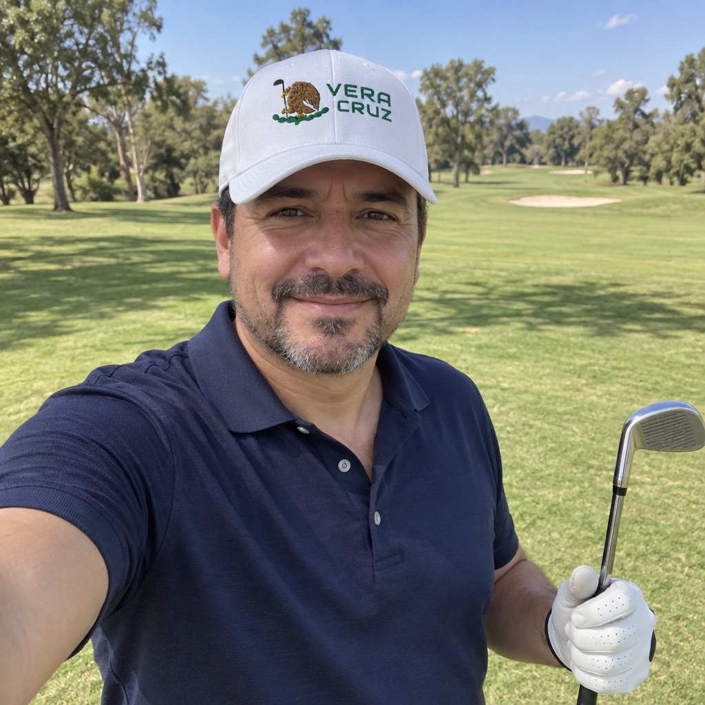 A golfer wearing Veracruz Modern on the course