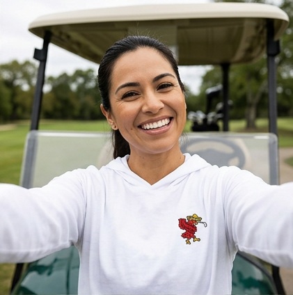 Mexican Eagle Iron Shot | Hooded Long Sleeve Tee Sweater in a golf lifestyle photo 2