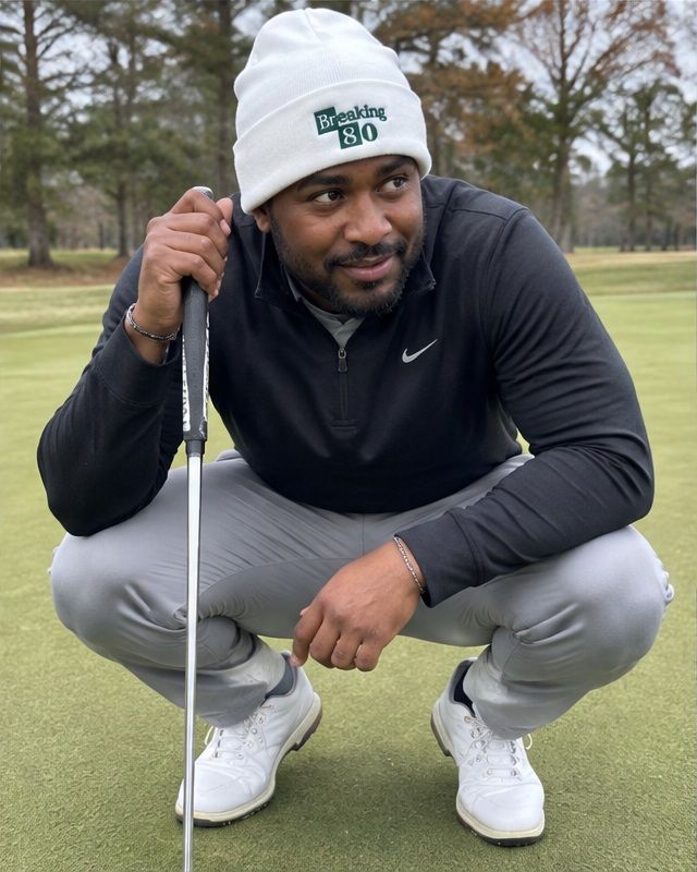Breaking 80 - Fun Beanie in a golf lifestyle photo 5
