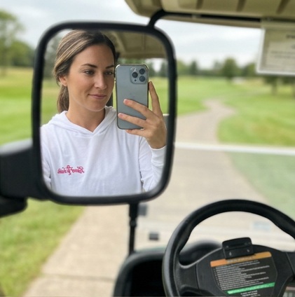 Fairway Ladies | Hooded Long Sleeve Tee Sweater in a golf lifestyle photo 2