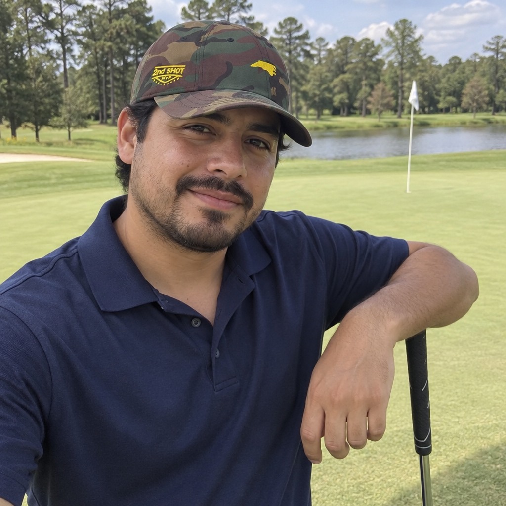 A golfer wearing North Carolina - MVP [open back] on the course