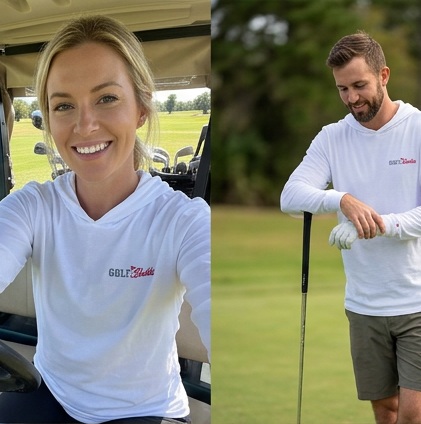 Golf Baddie | Hooded Long Sleeve Tee Sweater in a golf lifestyle photo 2