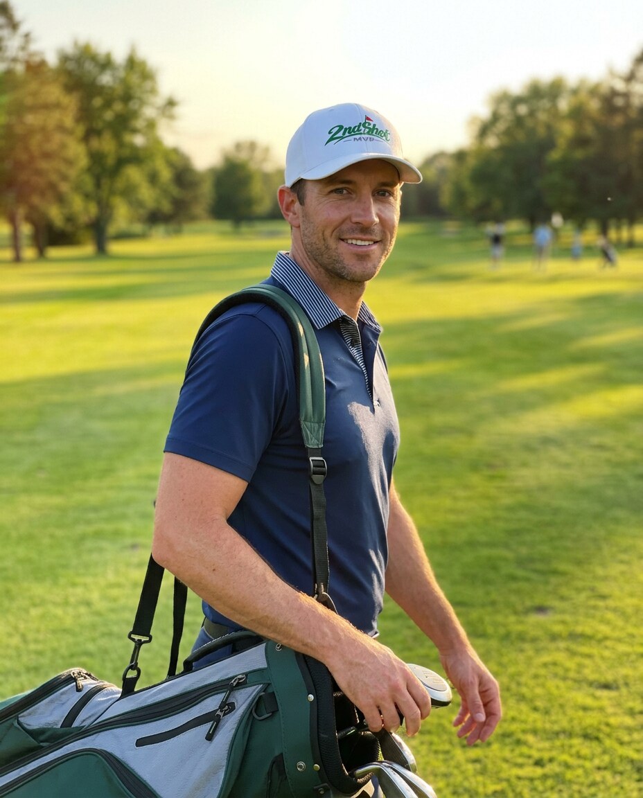 2ndShotMVP Signature Hat in a golf lifestyle photo 5