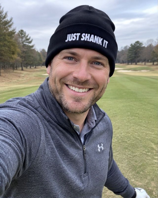 Just Shank It - Fun Beanie in a golf lifestyle photo 1