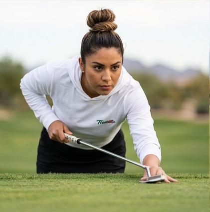 Tirazo | Hooded Long Sleeve Tee Sweater in a golf lifestyle photo 4