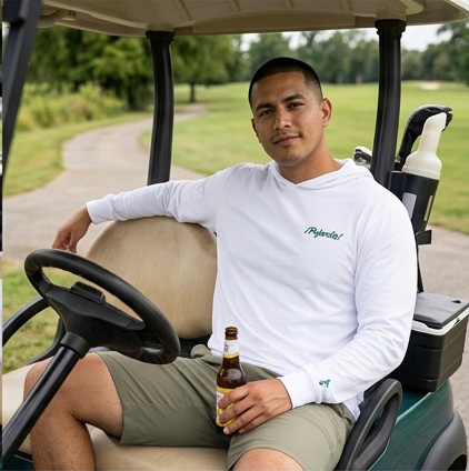 Pajarito | Hooded Long Sleeve Tee Sweater in a golf lifestyle photo 3