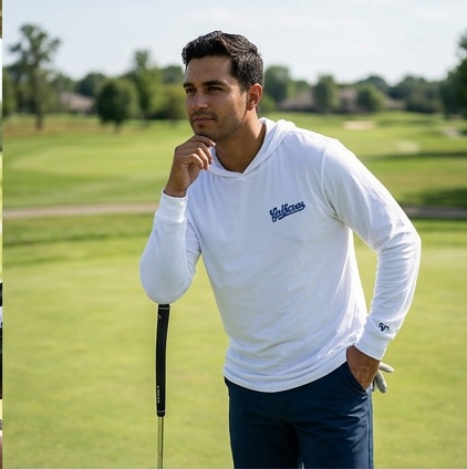 Golferos | Hooded Long Sleeve Tee Sweater in a golf lifestyle photo 3