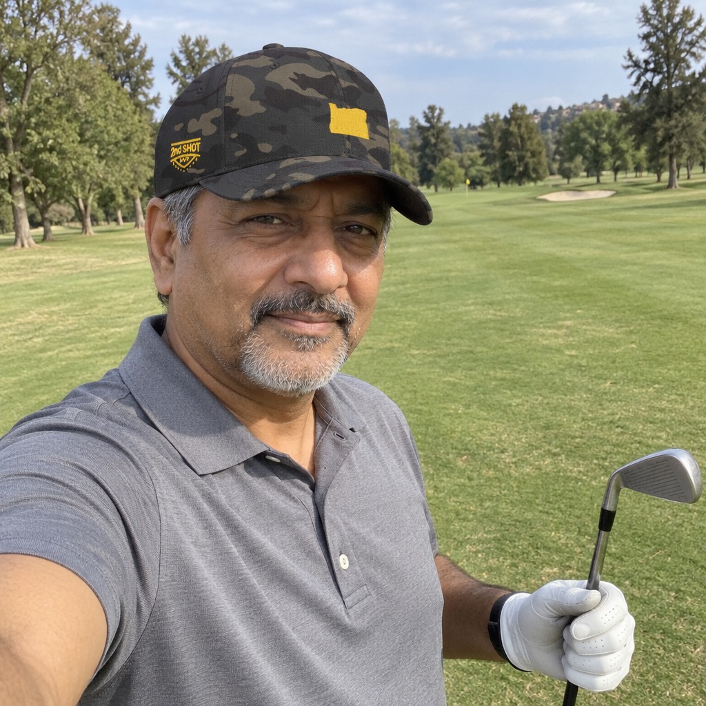 A golfer wearing Oregon - MVP on the course