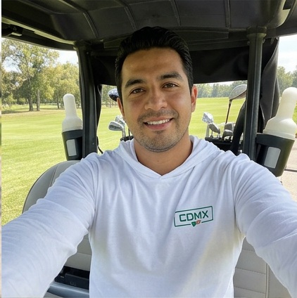 CDMX | Hooded Long Sleeve Tee Sweater in a golf lifestyle photo 3