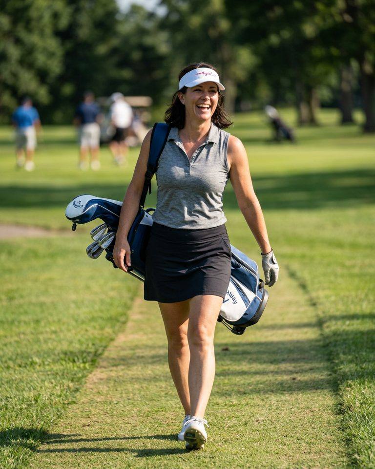 Cart Girl Cursive Logo - Visor in a golf lifestyle photo 5