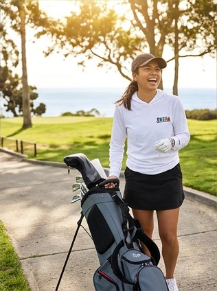 Putisa | Hooded Long Sleeve Tee Sweater in a golf lifestyle photo 4