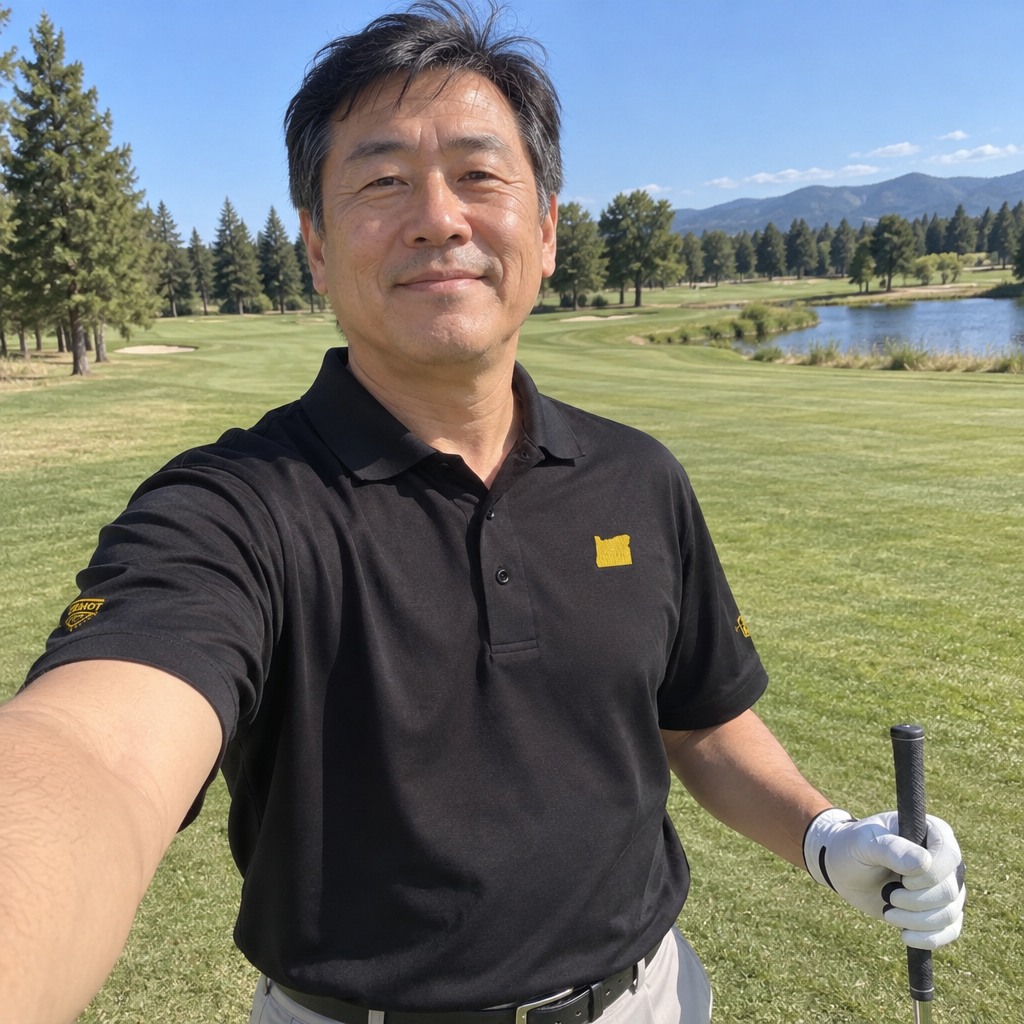 A golfer wearing Oregon - MVP Polo on the course