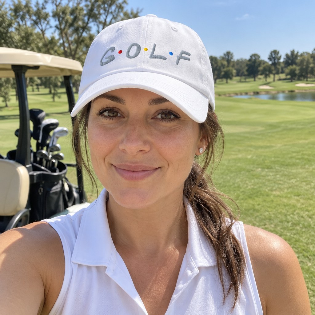 A golfer wearing Golf - Fun - Hat on the course