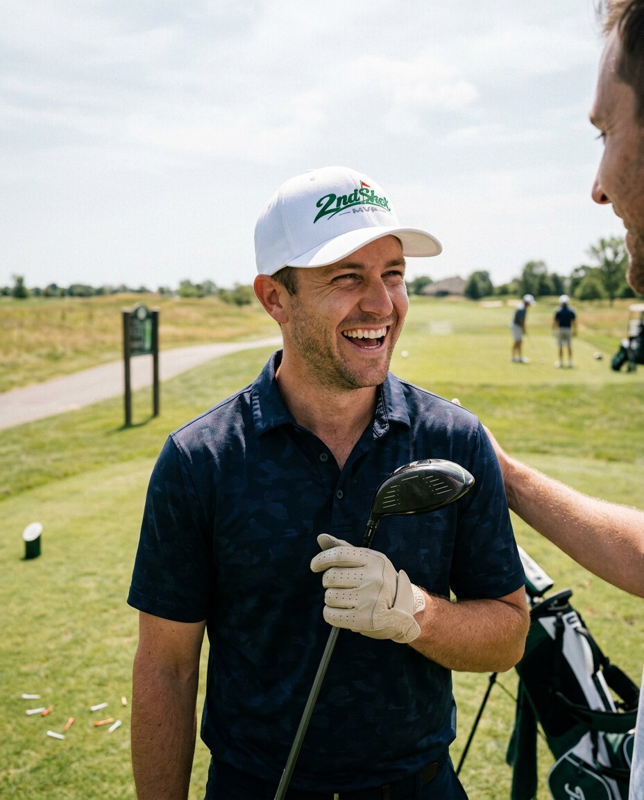 2ndShotMVP Signature Hat in a golf lifestyle photo 4