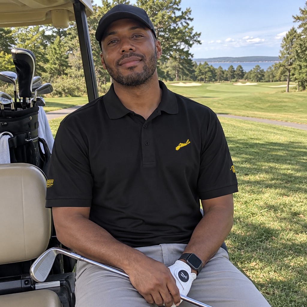 A golfer wearing Nova Scotia - MVP Polo on the course