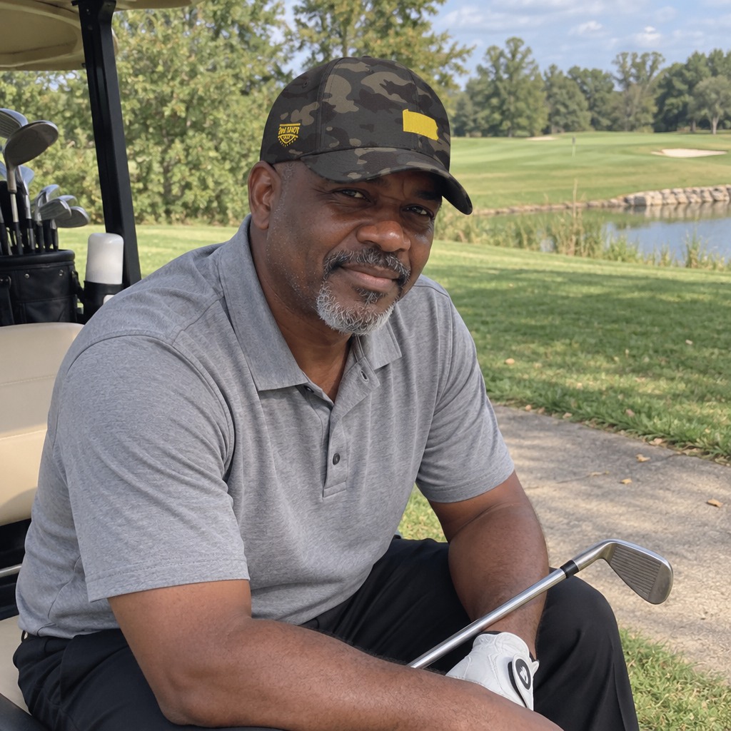 A golfer wearing Pennsylvania - MVP on the course