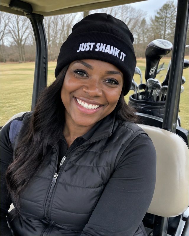 Just Shank It - Fun Beanie in a golf lifestyle photo 2