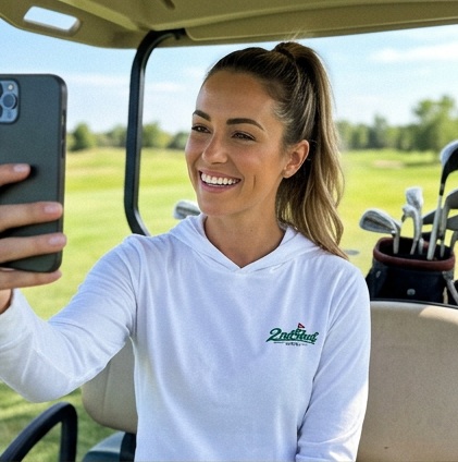 2ndShotMVP Branded Logo | Hooded Long Sleeve Tee Sweater in a golf lifestyle photo 2