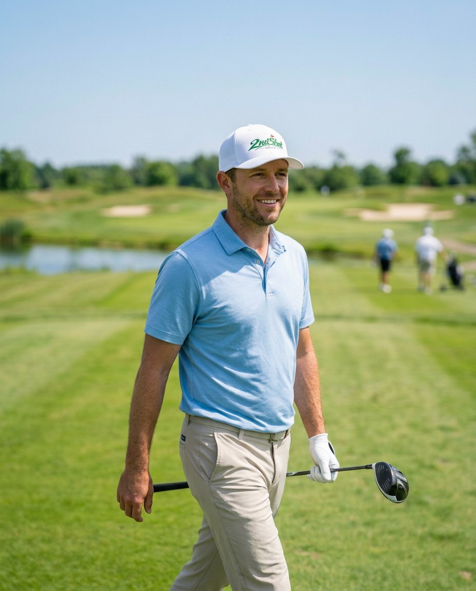 2ndShotMVP Signature Hat in a golf lifestyle photo 1