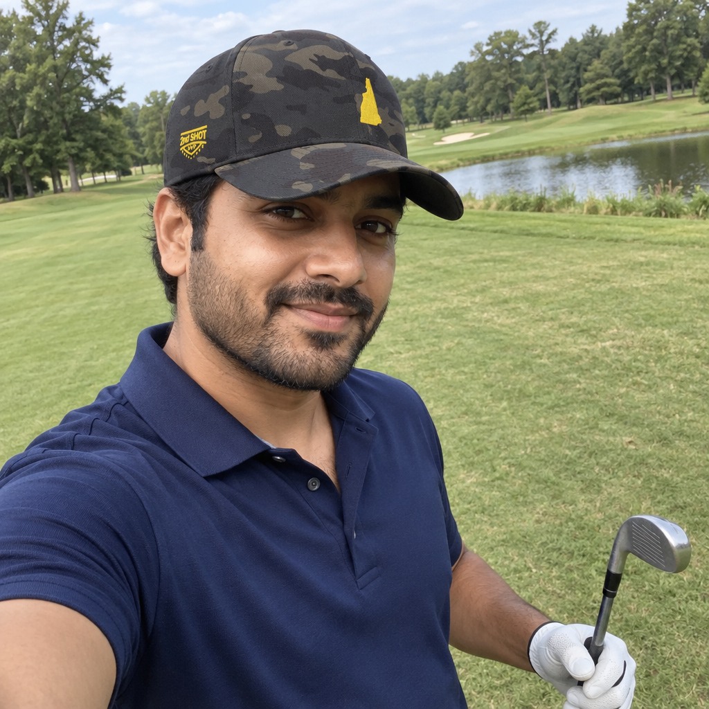 A golfer wearing New Hampshire - MVP on the course
