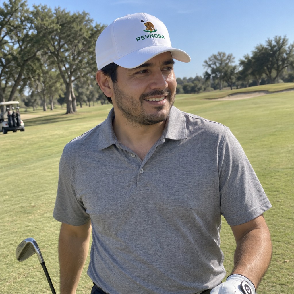 A golfer wearing Reynosa on the course