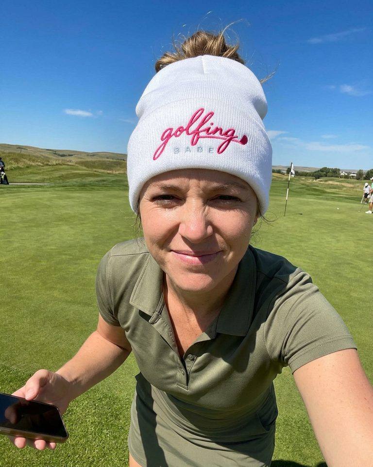 Golfing Babe - Beanie in a golf lifestyle photo 5