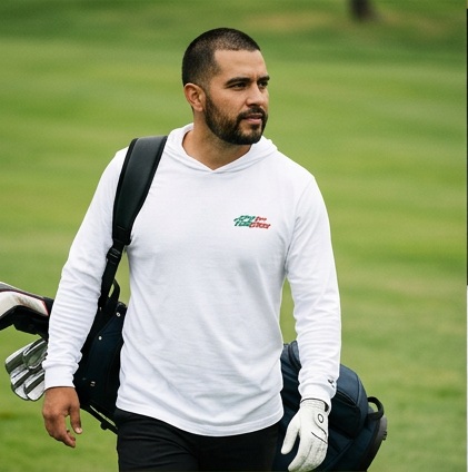 Don't Be a Kool Arrow | Hooded Long Sleeve Tee Sweater in a golf lifestyle photo 1