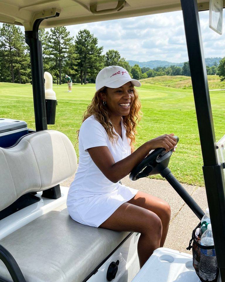 Cart Girl Cursive Logo - Hat in a golf lifestyle photo 2