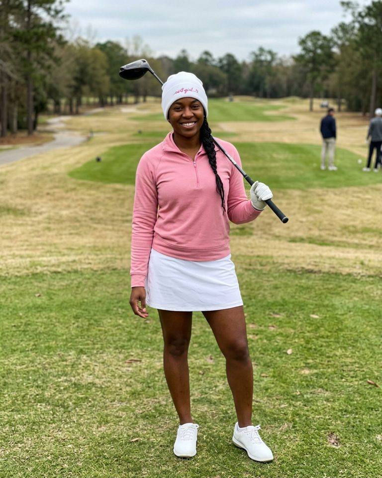 Cart Girl Long Cursive Logo - Beanie in a golf lifestyle photo 4