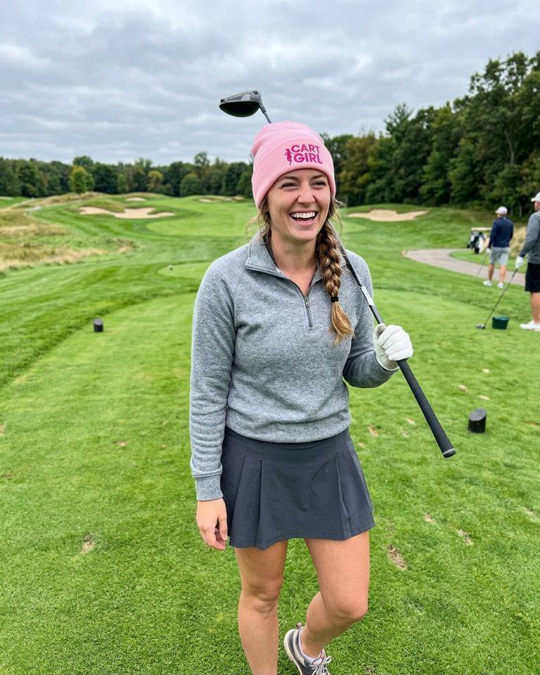 Cart Girl Bold Logo - Beanie in a golf lifestyle photo 2