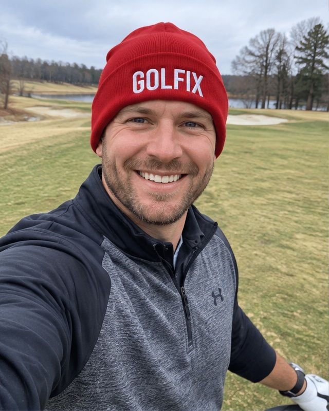 Golfix - Fun Beanie - Red in a golf lifestyle photo 1
