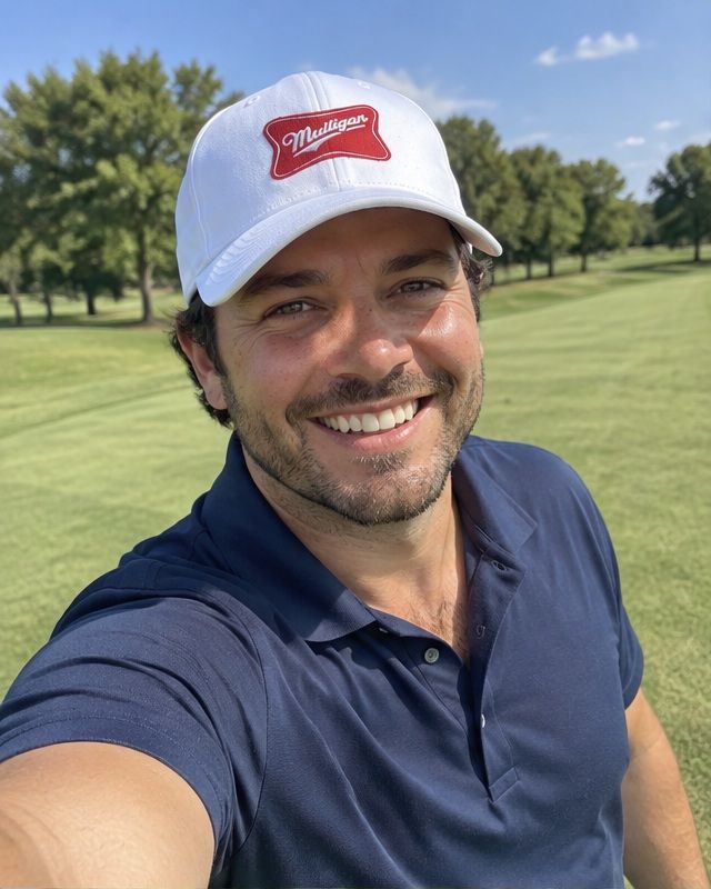 Mulligan in a golf lifestyle photo 1