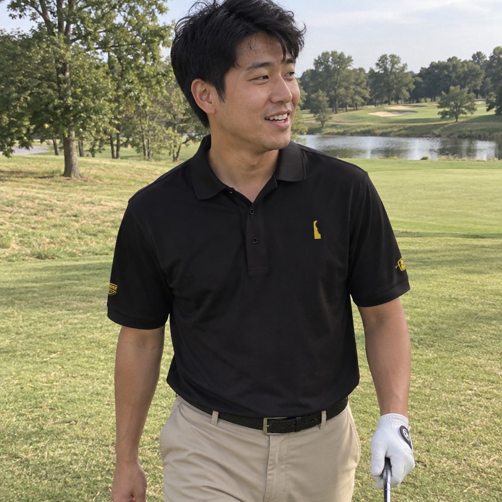 A golfer wearing Delaware - MVP Polo on the course