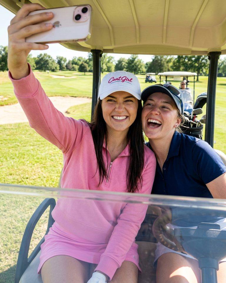 Cart Girl Cursive Logo - Hat in a golf lifestyle photo 4
