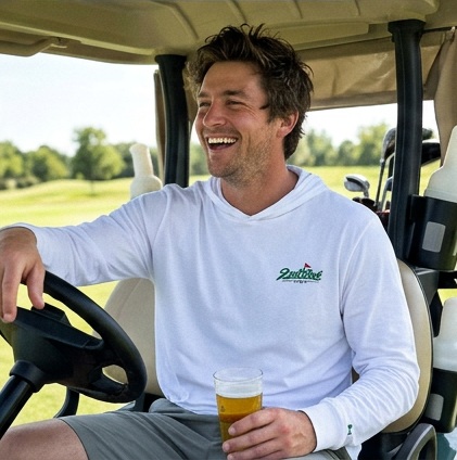 2ndShotMVP Branded Logo | Hooded Long Sleeve Tee Sweater in a golf lifestyle photo 5