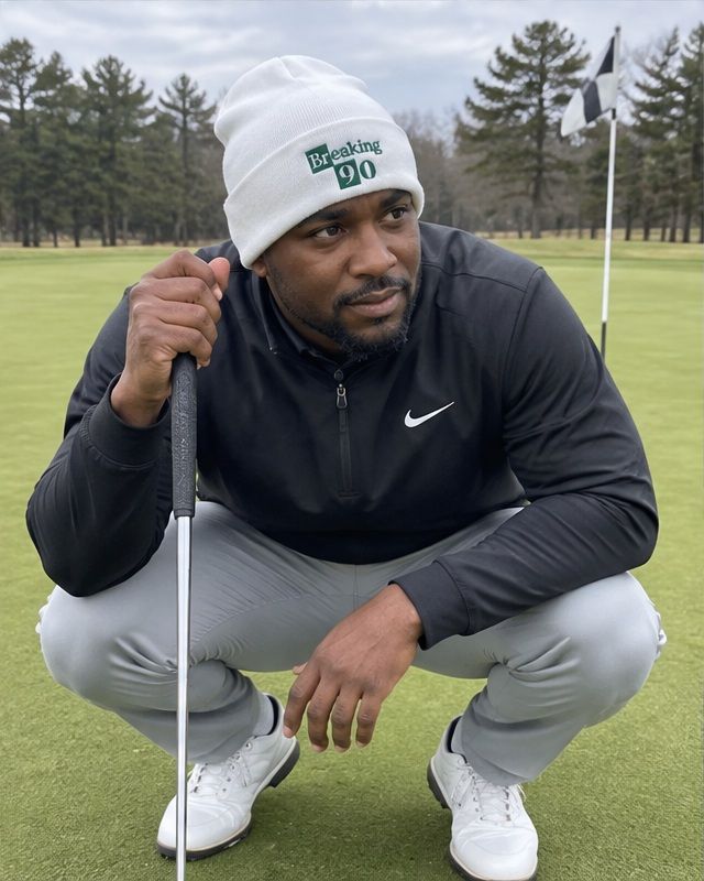 Breaking 90 - Fun Beanie in a golf lifestyle photo 5