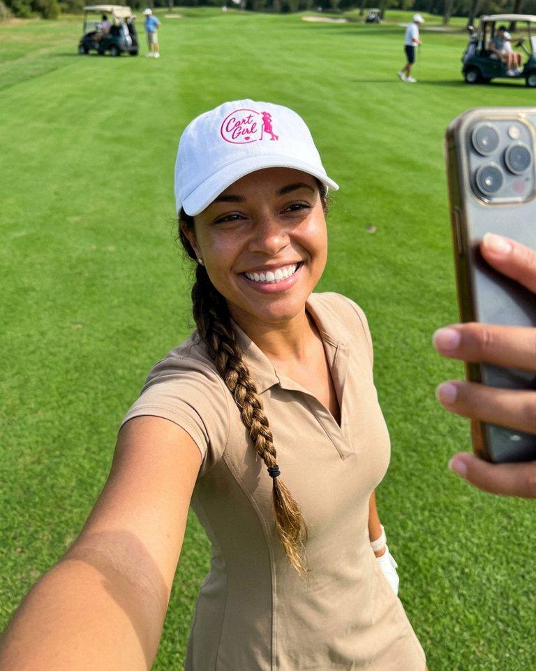 Cart Girl Half Circle Logo - Hat in a golf lifestyle photo 1