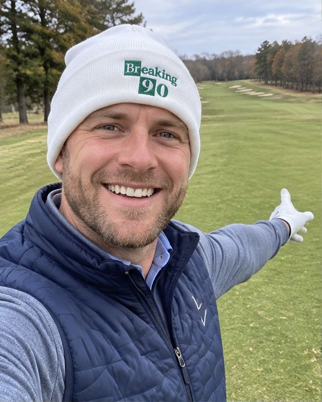 Breaking 90 - Fun Beanie in a golf lifestyle photo 1