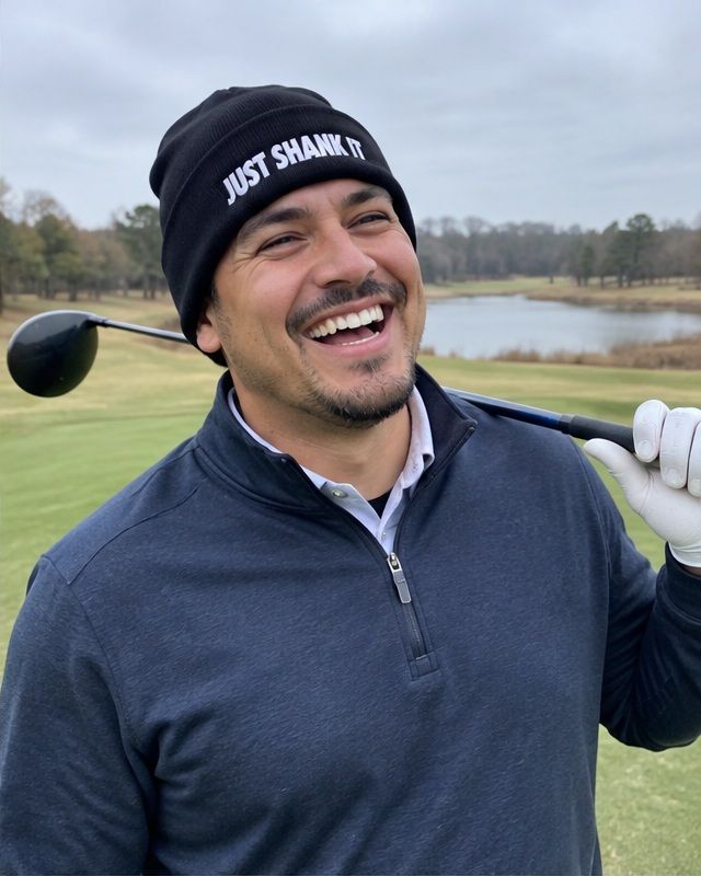 Just Shank It - Fun Beanie in a golf lifestyle photo 3