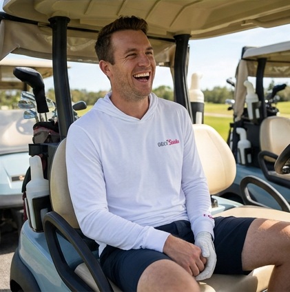 Golf Baddie | Hooded Long Sleeve Tee Sweater in a golf lifestyle photo 5
