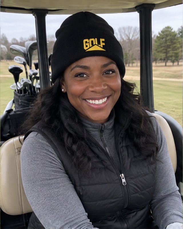 Golf Pyramid - Fun Beanie in a golf lifestyle photo 2