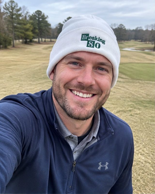 Breaking 80 - Fun Beanie in a golf lifestyle photo 1