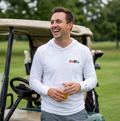 3 Putt Ninja | Hooded Long Sleeve Tee Sweater in a golf lifestyle photo 5