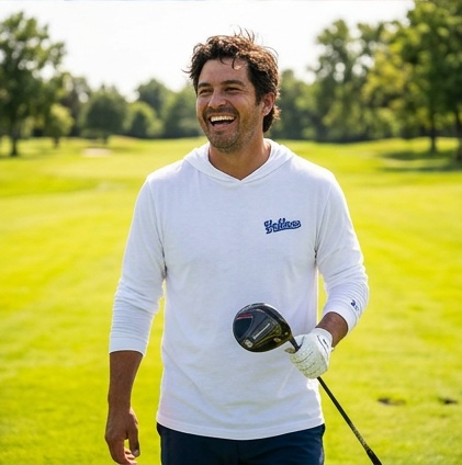 Golferos | Hooded Long Sleeve Tee Sweater in a golf lifestyle photo 5