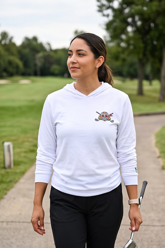 Dia De Los Golferos | Hooded Long Sleeve Tee Sweater in a golf lifestyle photo 4