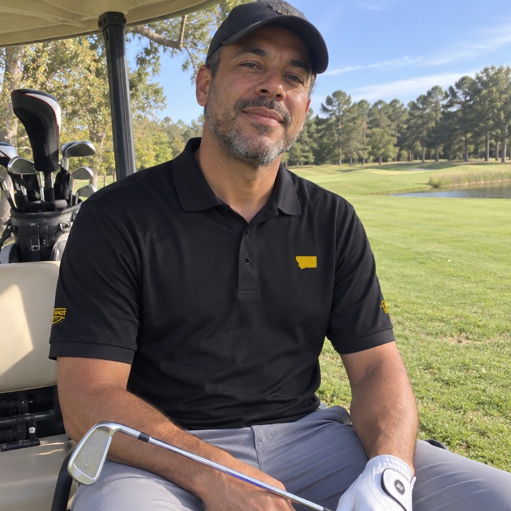 A golfer wearing Montana - MVP Polo on the course