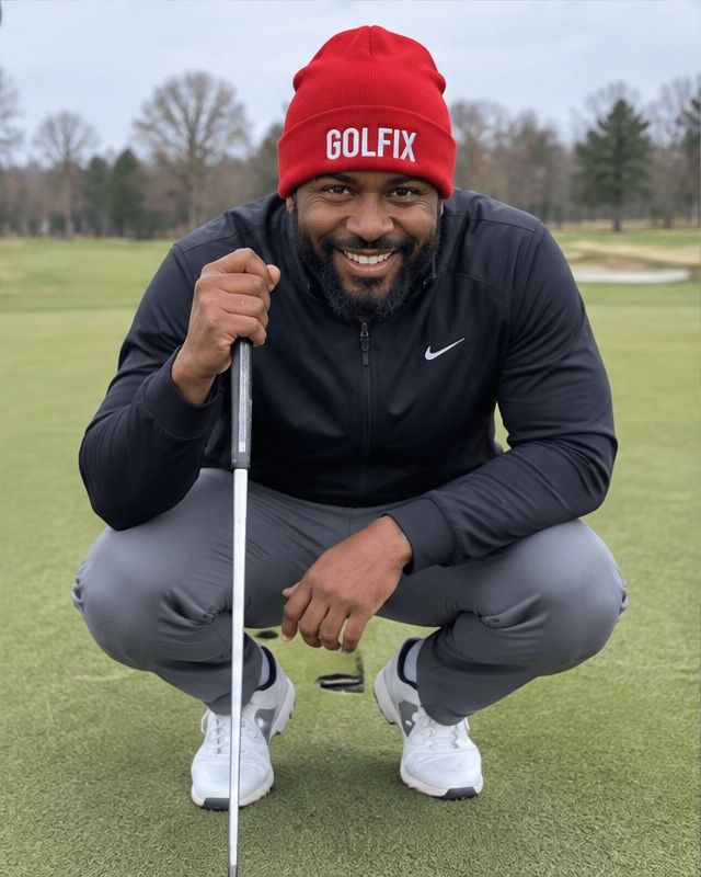 Golfix - Fun Beanie - Red in a golf lifestyle photo 5