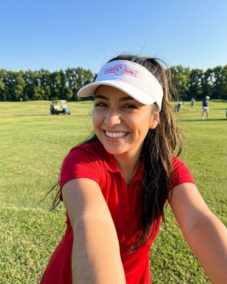 Cart Girl Badge - Visor in a golf lifestyle photo 1
