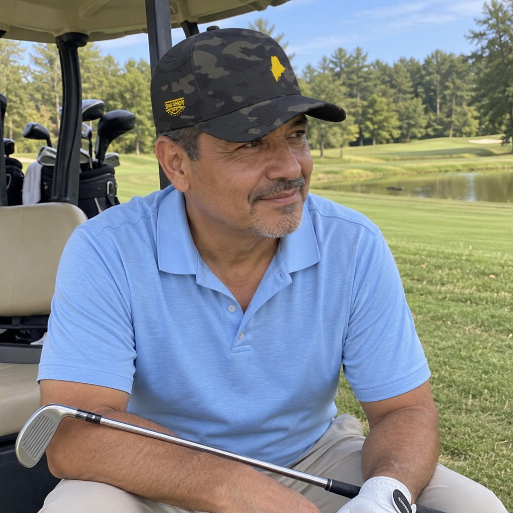 A golfer wearing Maine - MVP on the course