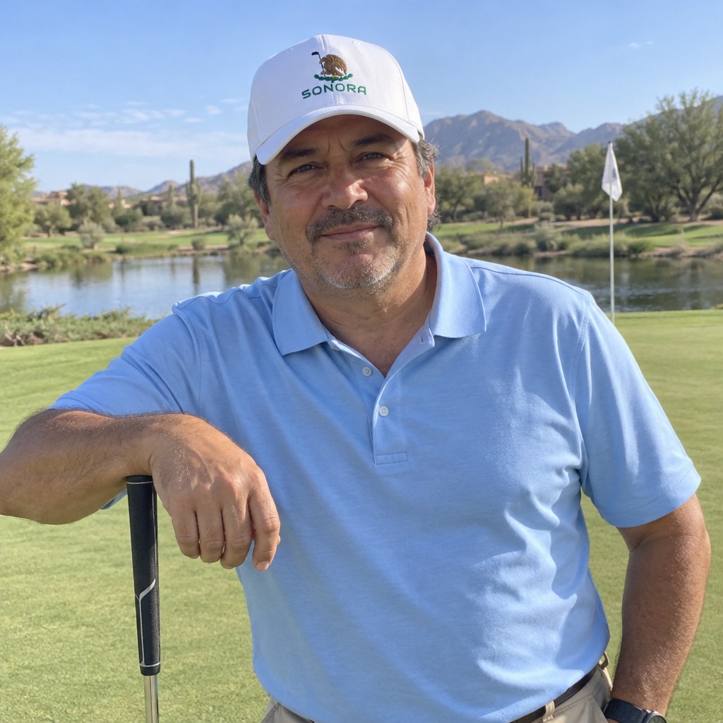 A golfer wearing Sonora on the course